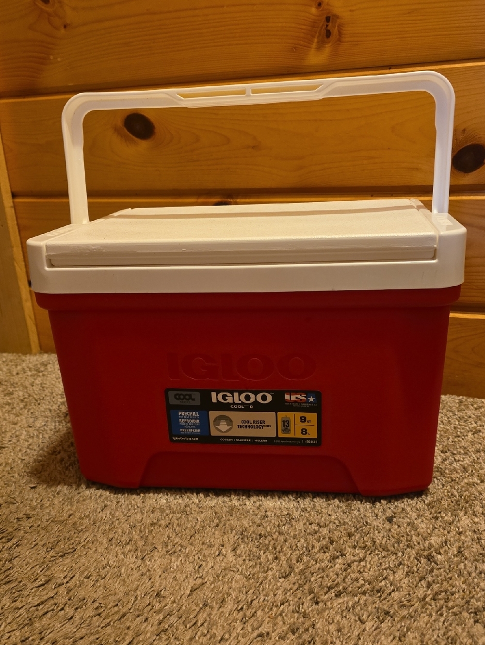 Igloo Red Cooler with White Lid and Handle